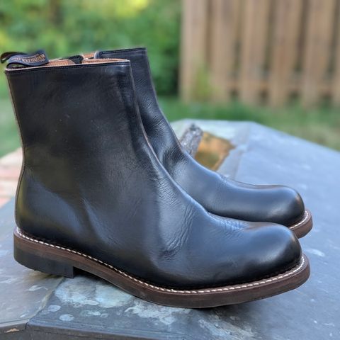 View photo of Rolling Dub Trio Casper Boot in Horween Black Chromexcel