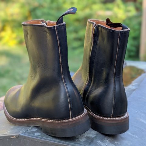 View photo of Rolling Dub Trio Casper Boot in Horween Black Chromexcel