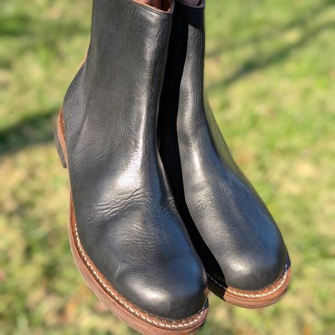 View photo of Rolling Dub Trio Casper Boot in Horween Black Chromexcel