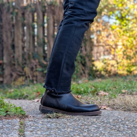 View photo of Rolling Dub Trio Casper Boot in Horween Black Chromexcel