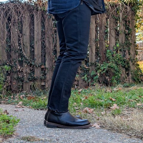 View photo of Rolling Dub Trio Casper Boot in Horween Black Chromexcel