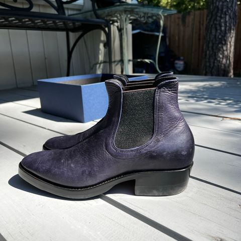 Benzein The Seventh Chelsea Boot in Shinki Purple Latigo Horsehide