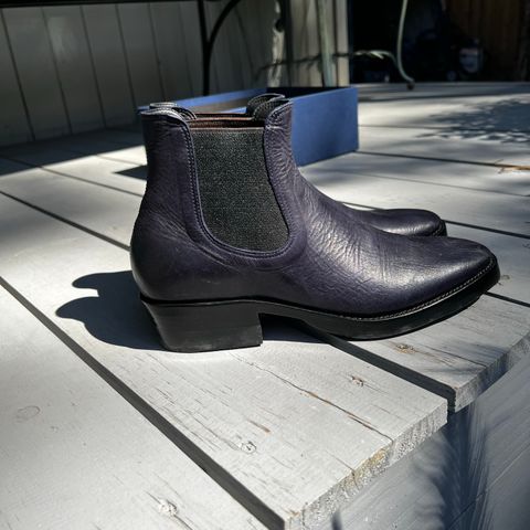 Benzein The Seventh Chelsea Boot in Shinki Purple Latigo Horsehide