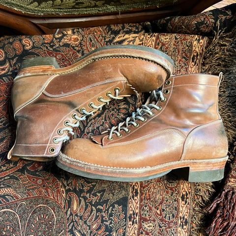 View photo of Onderhoud LVL01 Derby Boot in Horween Unglazed Natural Shell Cordovan