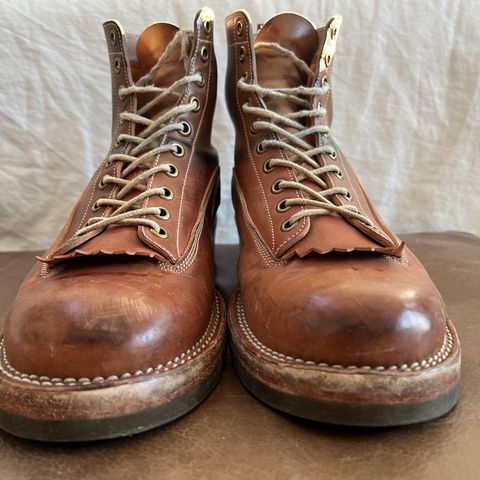 View photo of Onderhoud LVL01 Derby Boot in Horween Unglazed Natural Shell Cordovan