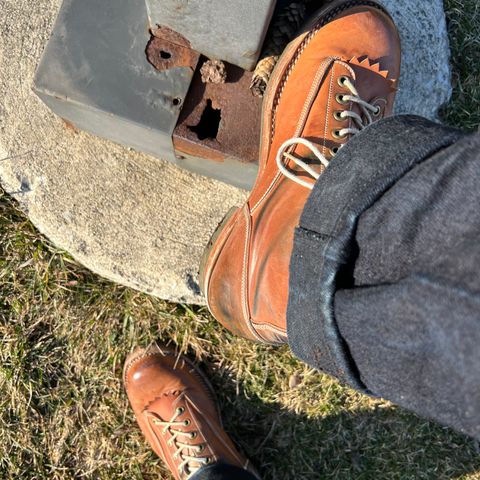 View photo of Onderhoud LVL01 Derby Boot in Horween Unglazed Natural Shell Cordovan