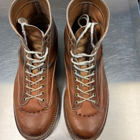 View photo of Onderhoud LVL01 Derby Boot in Horween Unglazed Natural Shell Cordovan