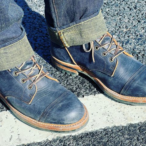 View photo of Truman Service Boot in Badalassi Carlo Navy Blue Minerva