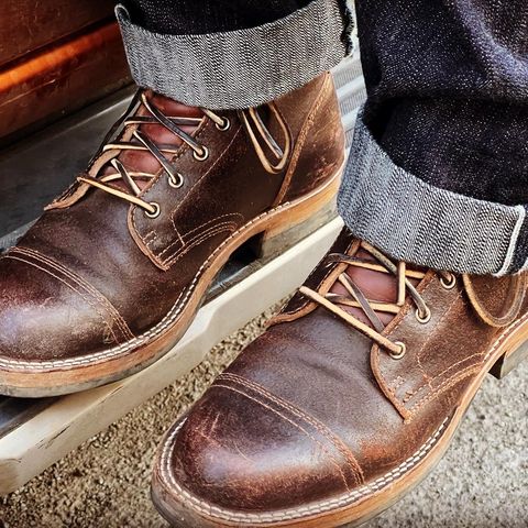 View photo of Truman Service Boot in Horween Brown Waxed Flesh