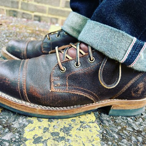 View photo of Truman Service Boot in Horween Brown Waxed Flesh