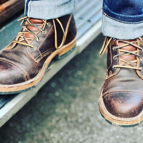 View photo of Truman Service Boot in Horween Brown Waxed Flesh