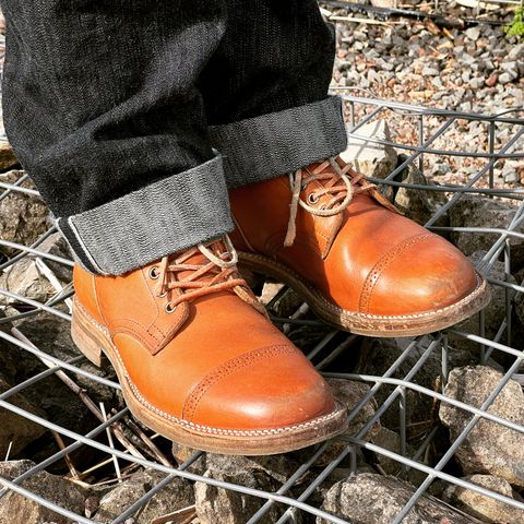 View photo of Viberg Service Boot in Horween Saddle Tan Chromepak