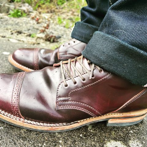 View photo of Viberg Service Boot in Horween Color 8 Shell Cordovan