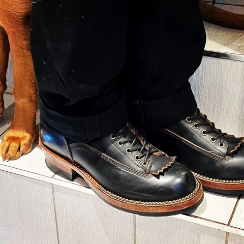 View photo of Onderhoud LCV01 Lineman Boot in Horween Black Chromexcel