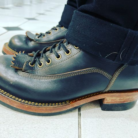 View photo of Onderhoud LCV01 Lineman Boot in Horween Black Chromexcel