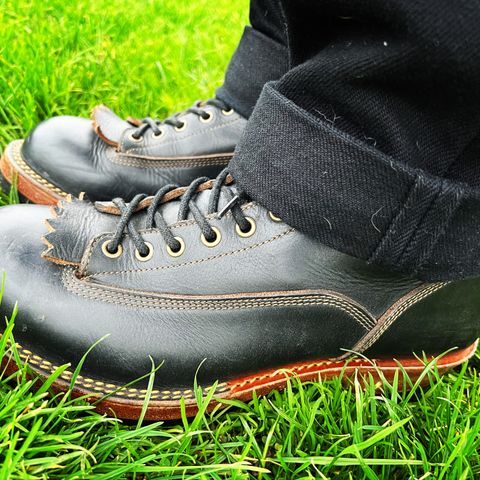 View photo of Onderhoud LCV01 Lineman Boot in Horween Black Chromexcel