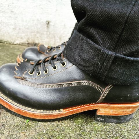 View photo of Onderhoud LCV01 Lineman Boot in Horween Black Chromexcel