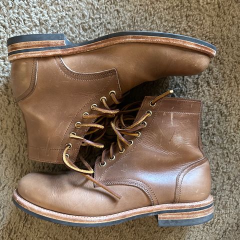 View photo of Oak Street Bootmakers Trench Boot in Horween Natural Chromexcel