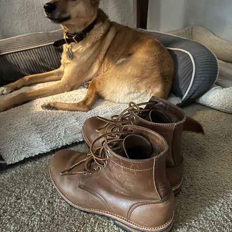 View photo of Oak Street Bootmakers Trench Boot in Horween Natural Chromexcel