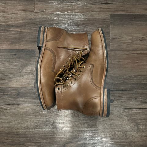 View photo of Oak Street Bootmakers Trench Boot in Horween Natural Chromexcel