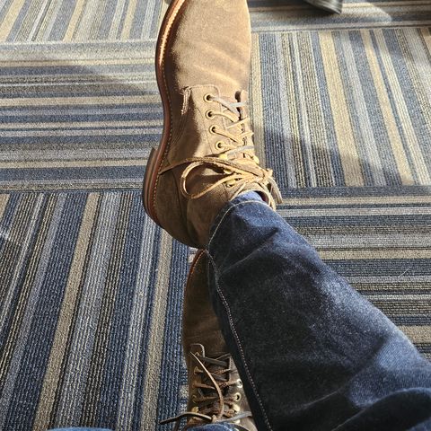 View photo of Grant Stone Diesel Boot in C.F. Stead Loden Janus Calf Suede