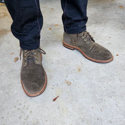 View photo of Grant Stone Diesel Boot in C.F. Stead Loden Janus Calf Suede