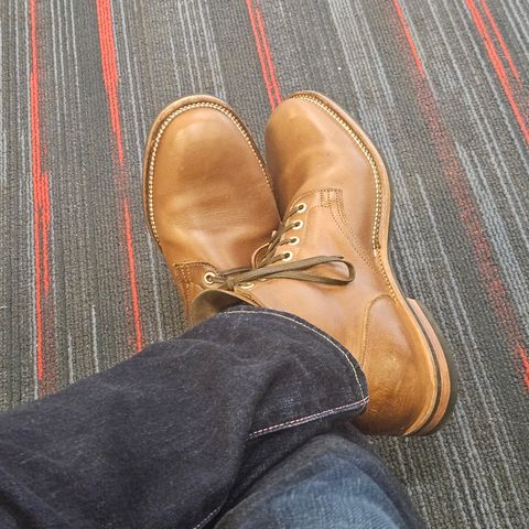 View photo of Viberg Service Boot in Horween Natural Chromexcel