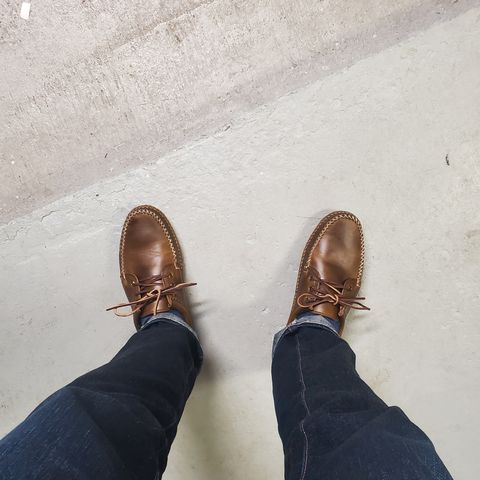 View photo of Quoddy Blucher in Horween Olive Chromexcel