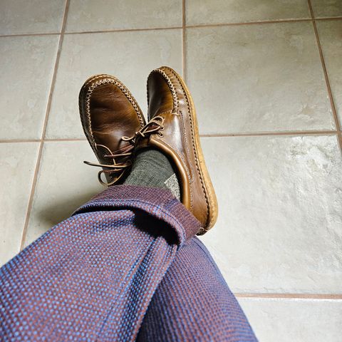 View photo of Quoddy Blucher in Horween Olive Chromexcel