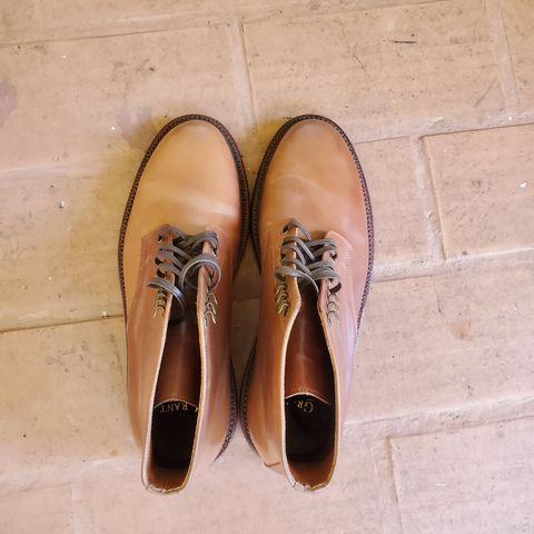 Grant Stone Edward Boot in Horween Honey Glazed Shell Cordovan