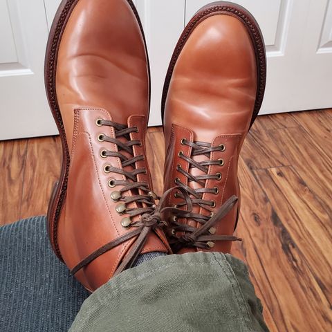 Grant Stone Edward Boot in Horween Honey Glazed Shell Cordovan