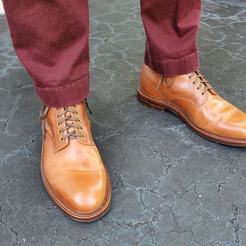 Grant Stone Edward Boot in Horween Honey Glazed Shell Cordovan