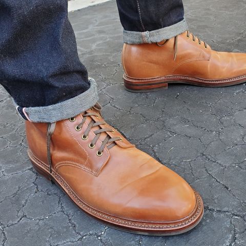 Grant Stone Edward Boot in Horween Honey Glazed Shell Cordovan