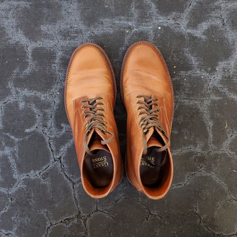 Grant Stone Edward Boot in Horween Honey Glazed Shell Cordovan