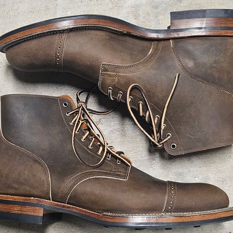 View photo of Viberg Service Boot BCT in Horween Golden Brown Predator