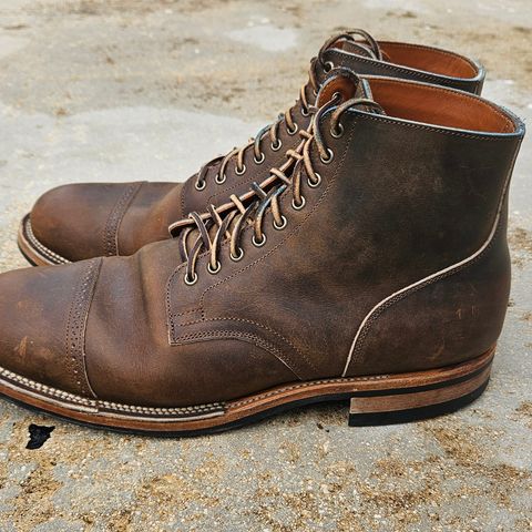 View photo of Viberg Service Boot BCT in Horween Golden Brown Predator