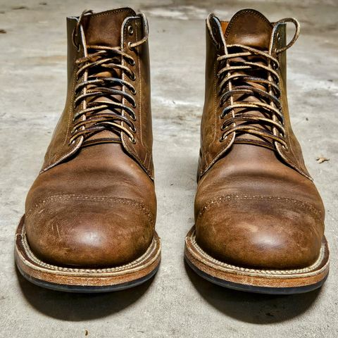 View photo of Viberg Service Boot BCT in Horween Golden Brown Predator