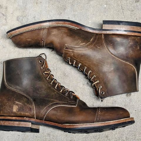 View photo of Viberg Service Boot BCT in Horween Golden Brown Predator