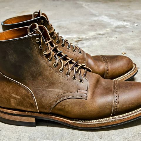 View photo of Viberg Service Boot BCT in Horween Golden Brown Predator