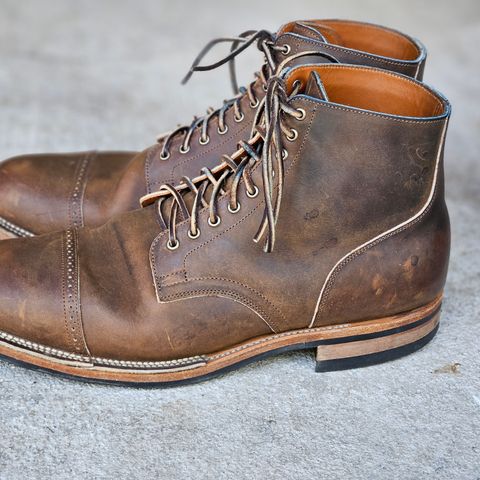 View photo of Viberg Service Boot BCT in Horween Golden Brown Predator