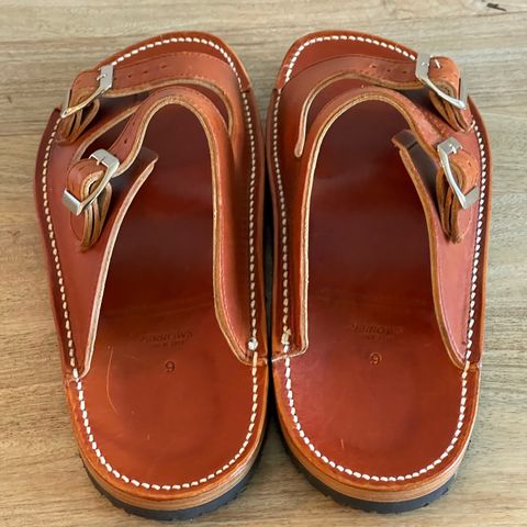Zerrows Two Strap Sandal in Dark Brown Douglas