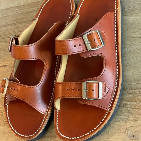 Zerrows Two Strap Sandal in Dark Brown Douglas
