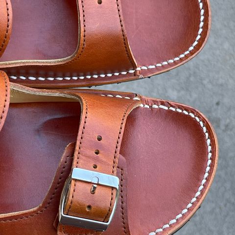 Zerrows Two Strap Sandal in Dark Brown Douglas