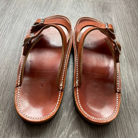 Zerrows Two Strap Sandal in Dark Brown Douglas