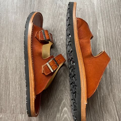 Zerrows Two Strap Sandal in Dark Brown Douglas