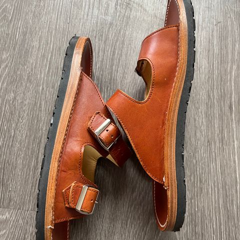 Zerrows Two Strap Sandal in Dark Brown Douglas