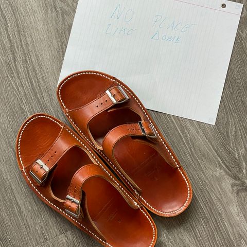 Zerrows Two Strap Sandal in Dark Brown Douglas