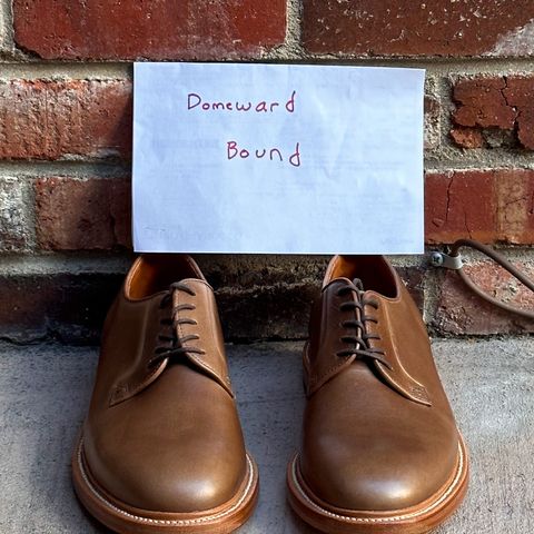 Grant Stone Plain Toe Blucher in Horween Dune Chromexcel