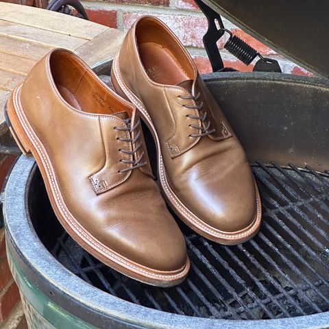 Grant Stone Plain Toe Blucher in Horween Dune Chromexcel