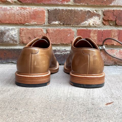 Grant Stone Plain Toe Blucher in Horween Dune Chromexcel
